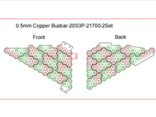 1SET 0.5mm 20S3P Copper Nickel Busbar 21700 Battery Cells Welding & Soldering