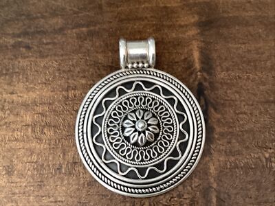 Vintage DP DOUG PAULUS Indien Sterlingsilber geflochtenes Medaillon Anhänger 19gr
