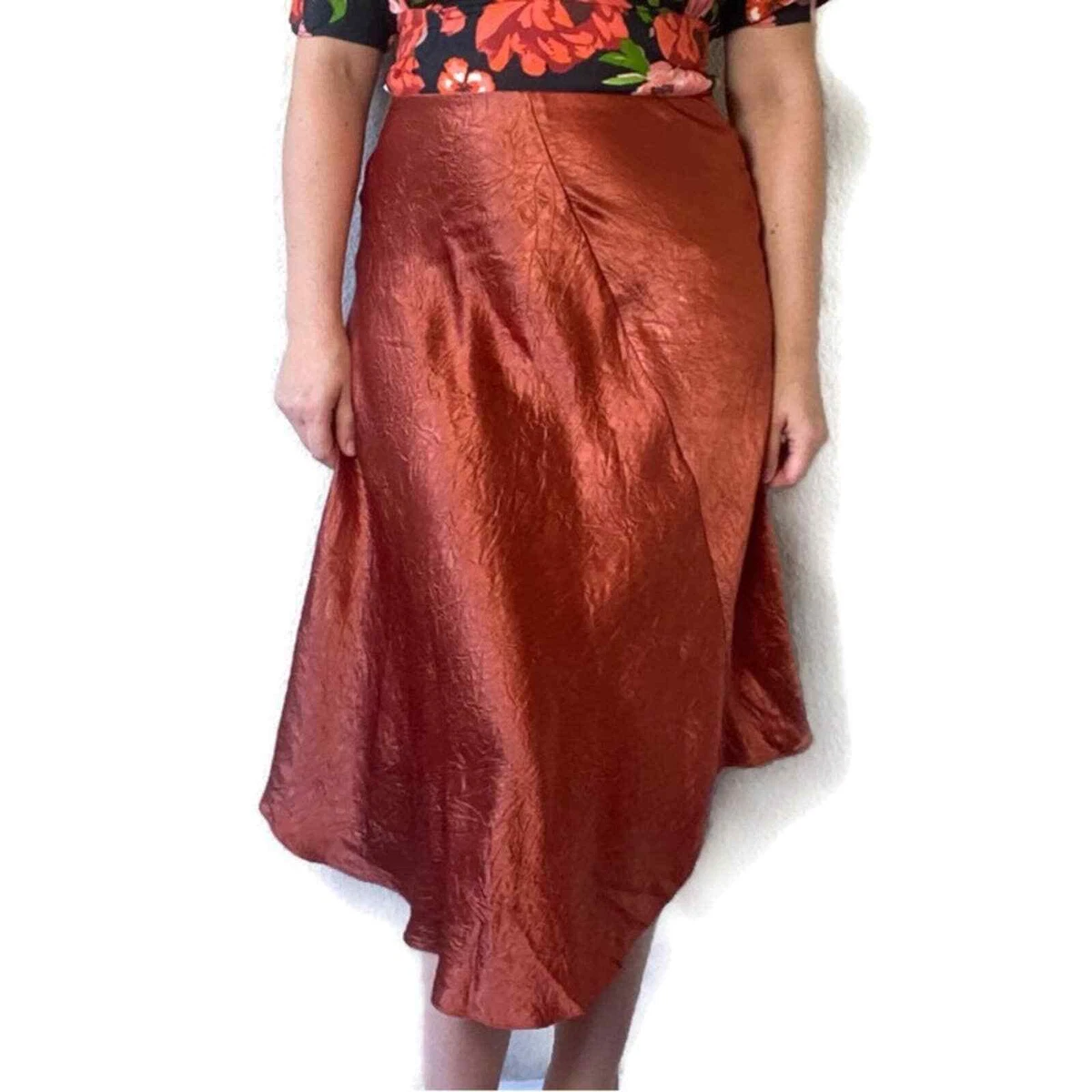 Satin Crinkle Slip Skirt, 4 Colors