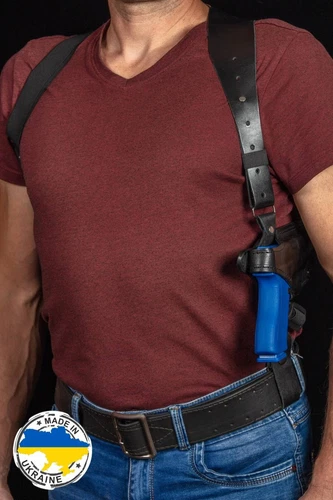 Horizontal Leather Shoulder Holster Fits GLOCK 17 19 22 23 31 32 34 35