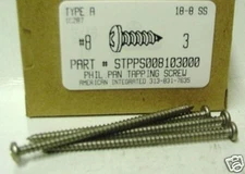 #8x3 Pan Head Phillips Tapping Screws Type A Stainless Steel (18)