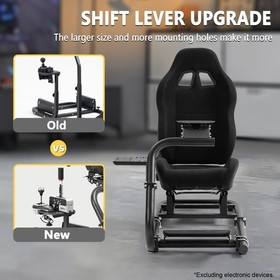 Marada Racing Simulator Cockpit Semi Open With Black Seat Fits For Logitech G920