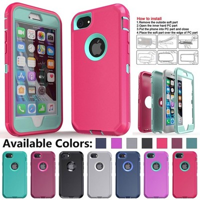 For iPhone 8 Case Heavy Duty Rugged Shockproof Protection Dual Layer Phone Cover