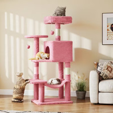 44 Inch Indoor Cat Tree, Cat Tower,Scratching Post, Hammock, Cave, Anti-Tilt