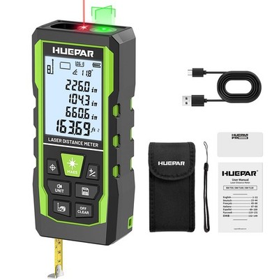 Laser Measuring Tool 3in1, Huepar 165 Ft Laser Measure & 33 Ft Green Cross Li...