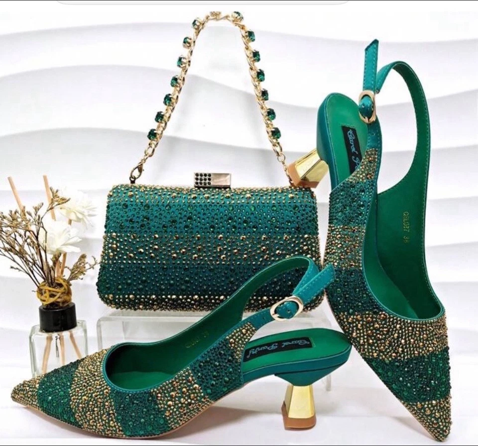 Женские туфли-лодочки на высоком каблуке с заостренным носком с пряжкой размер США 10 - Изображение 3 из 4