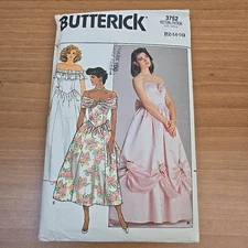 Butterick 3752 'Gunne Sax McClintock' Style 80s Formal Prom Dress Cut