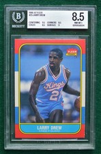 1986-87 Fleer Basketball rookie card #25 Larry Drew graded BGS 8.5 Nm-Mt+ Kings. rookie card picture
