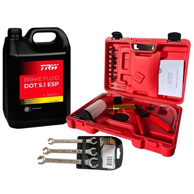 TRW PFB705SE Bremsflüssigkeit DOT 5.1 ESP 5L + Bremsenentlüftungs Satz