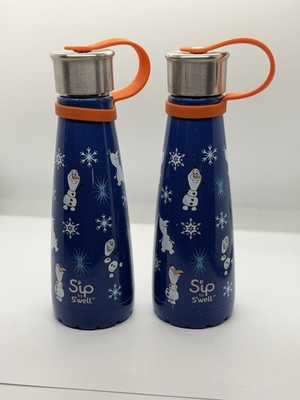 2 Disney OLAF Frozen SIP by Swell Bottles 10oz/295ml carry loop Stainless Steel