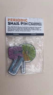 Curiosity Box Periodic Snail Pin Magnetic Enamel Chemistry STEM Vsauce