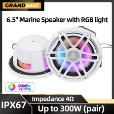 2PCS 300W 6.5" Marine Speakers RGB LED Waterproof IPX67 Yacht RV ATV UTV Boat