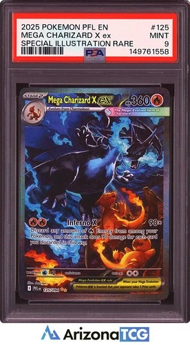 Pokemon 2025 Mega Charizard X ex 125/094 SIR Phantasmal Flames PSA 9