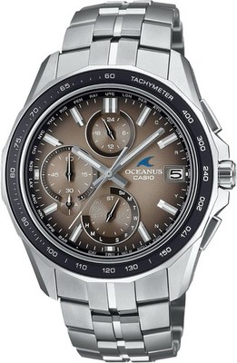 CASIO OCEANUS OCW-S7000RA-5AJF Quartz Analog Men Brown-Dial Silver-Band Wristwat