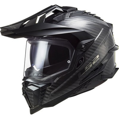 Motorcycle LS2 MX701 Explorer Carbon Solid Helmet Unisex (Carbon/Black) Size: M (57)