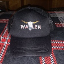 Wallen Black Trucker Hat Mesh Back Adjustable...