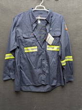 Lapco FR Work Shirts Hi Vis Stripes Blue 100 Cotton Moisture Management 3XL