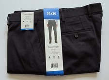 Calvin Klein Dress Pant Slim Fit Flex Waistband Men's New Black 36x30