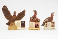 Complete Set of 3 Vintage Austin Nichols Wild Turkey Ceram DecantersLore Series