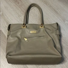 Bebe Tan Sholder Totebag with Gold Hardware
