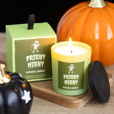 Spooky Gothic Witchy Fright Night Lime & Ginger Glas Duft Geschenk Kerze