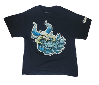 Fortnite Kids Graphic T Shirt Black Skull Horns Design SM Youth Small