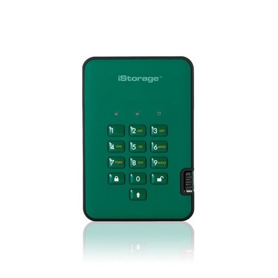 iStorage DiskAshur2 256-Bit 2TB USB 3.1 Secure Encrypted Festplatte - Grün IS-D