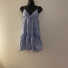 Women’s Blue And White Sleeveless Dress SHEIN Size M