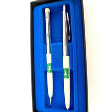 Vintage Sheaffer John Deere Pen & Pencil Set Lot Green silver Trim Collectible