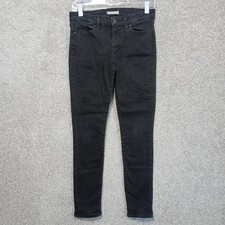 Levi's 711 Skinny Jeans Womens 29 Black Dark Wash Mid Rise Stretch Denim 29x29