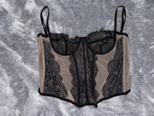 Urban Outfitters Out From Under Lace Modern Love Corset Top L Brown Black