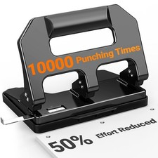 3 Hole Punch Heavy Duty, 3 Hole Puncher for Binder, 10000 Punching Times, 40...