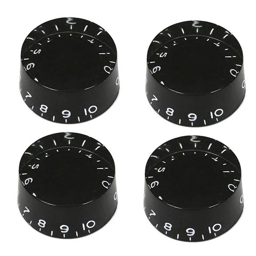 4 Vintage-style Speed Knobs Black inchSize 24 splines shaft for Gibson LP SG