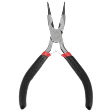Mini Round Nose Pliers 4.5" Tapered Jaw Precision Fine Plier with Black Handle