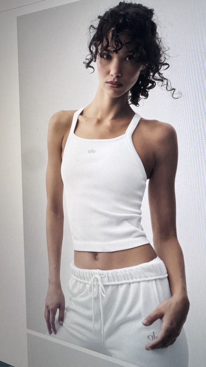 Alo Yoga Seamless Ribbed Favorite Bra Tank / Small NWT- White | eBay
