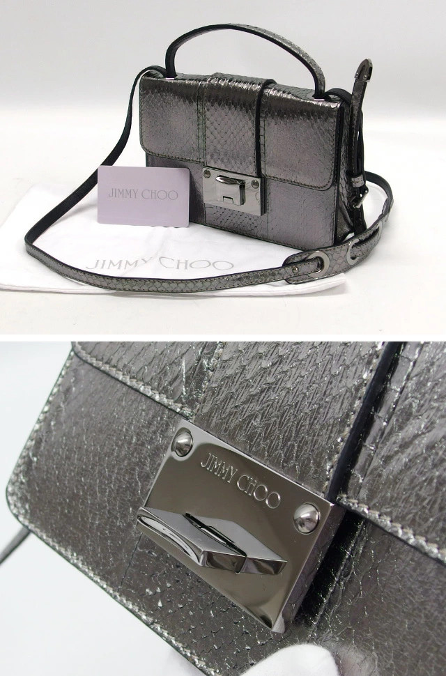 Y1203 Jimmy Choo Python Embossed Mini Shoulder Ba… - image 4