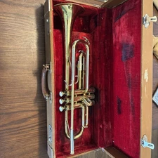 Vintage Elkhart Buescher 36B Trumpet 1950's Has Some Dings Well Taken Care Of