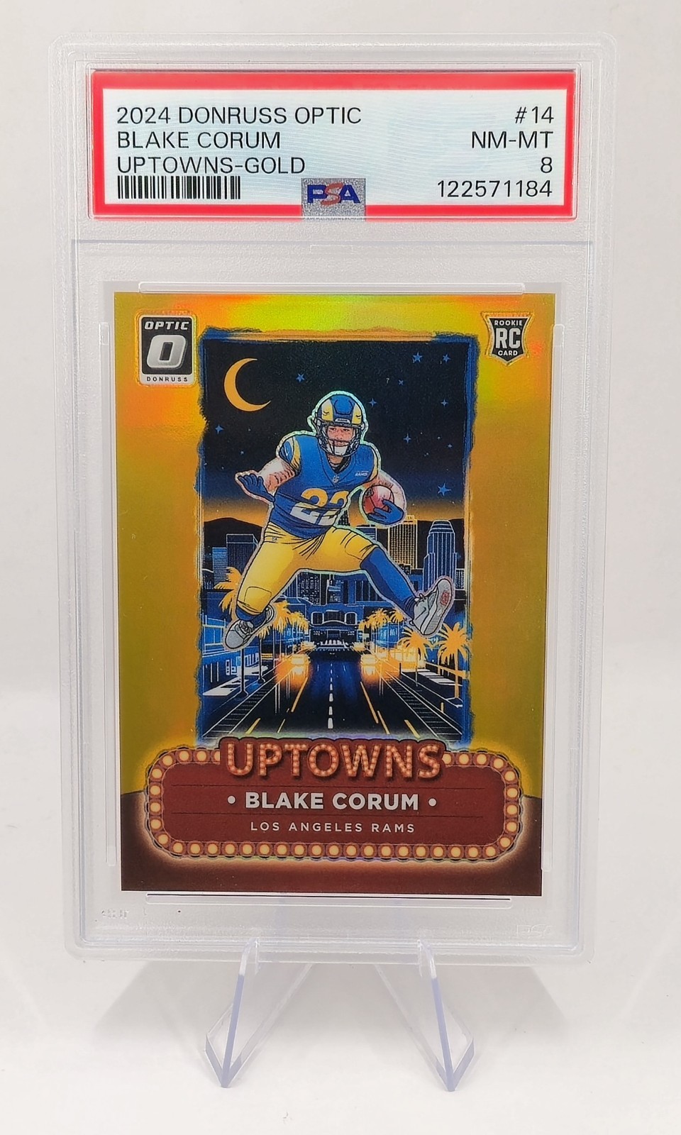 2024 Donruss Optic Blake Corum Uptowns Gold #1/10 Rare Gold RC Rams Rookie RB 🔥