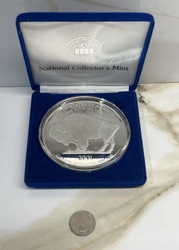 2001 GIANT SILVER BUFFALO PROOF .999 SILVER 1 TROY OZ.