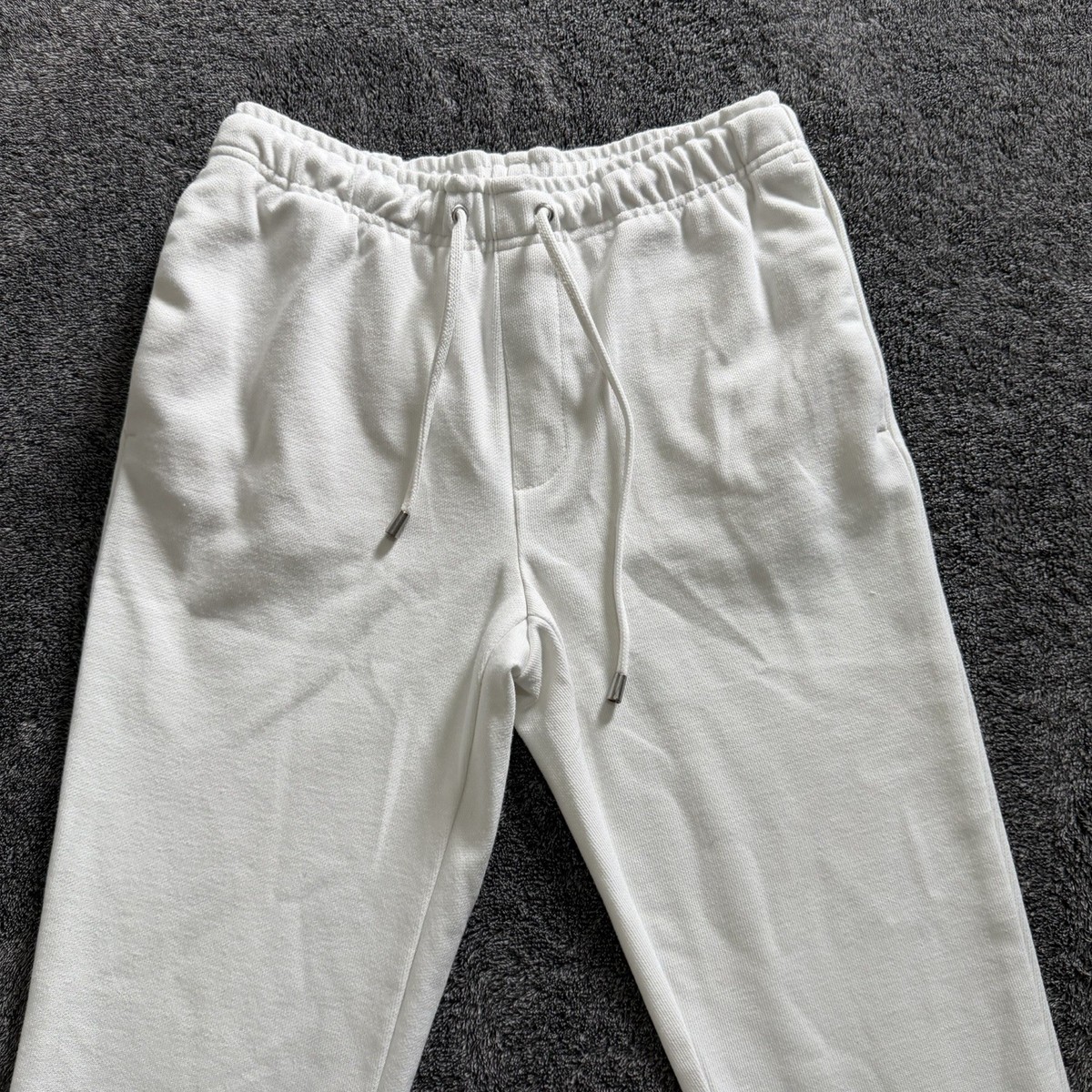 Zara Men White Sweatpants Joggers Size Small Elastic Waist