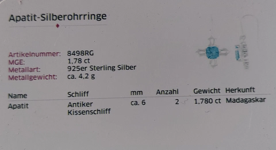 925 Sterling Silber Ohrringe Baguette Simuliert Cz Edelstein Schmuck - Bild 2 von 2