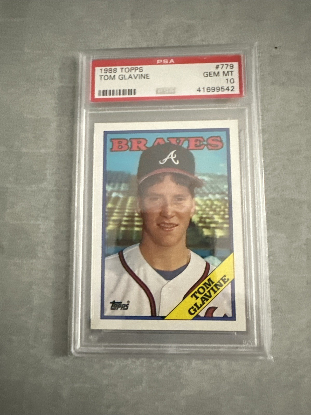 1988 TOPPS #779 TOM GLAVINE RC BRAVES HOF PSA 10