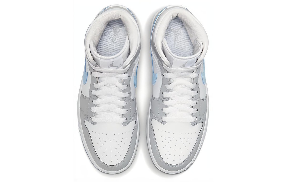 Size 9 - Air Jordan 1 Mid Wolf Grey Aluminum W for sale online | eBay