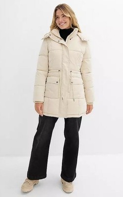 FREEMANS Hooded Padded Coat in Sand UK 18 Plus (ccc749)