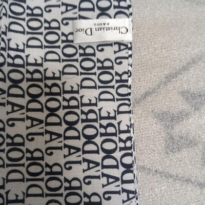 Christian Dior Scarf Cotton Trotter Black/White From Japan 146463K