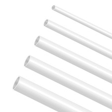 25 Pcs ABS Plastic Round Tubes 5 Sizes 2mm, 3mm, 4mm, 5mm, 6mm, White