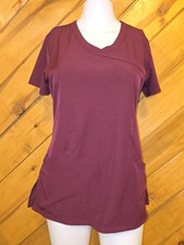 Sketchers By Barco Womans V-neck Scrub Top Only Size XS Medical Maroon