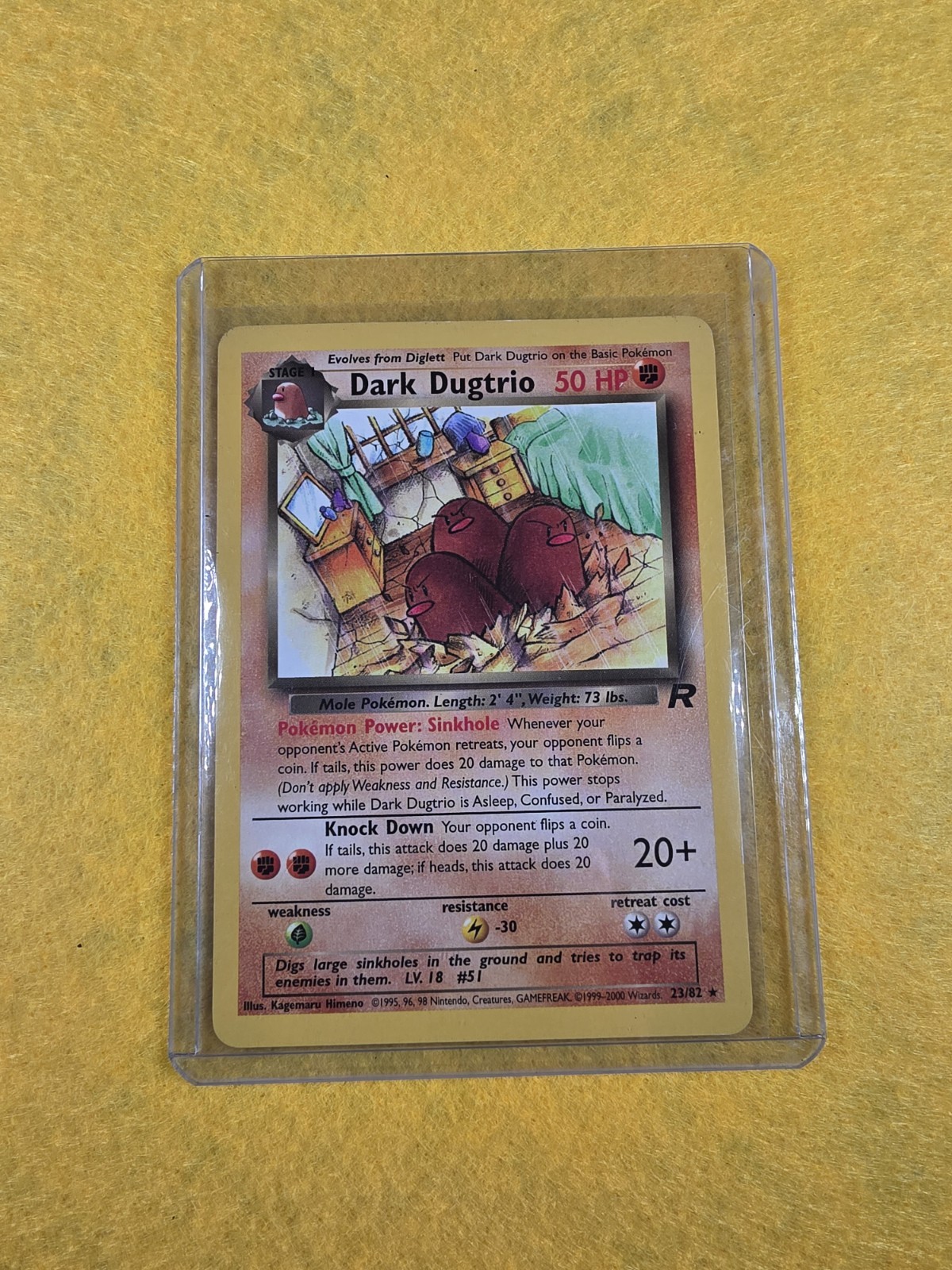 Dark Dugtrio 23/82 Team Rocket Regular Vintage Pokémon Card Sleeved & Toploaded