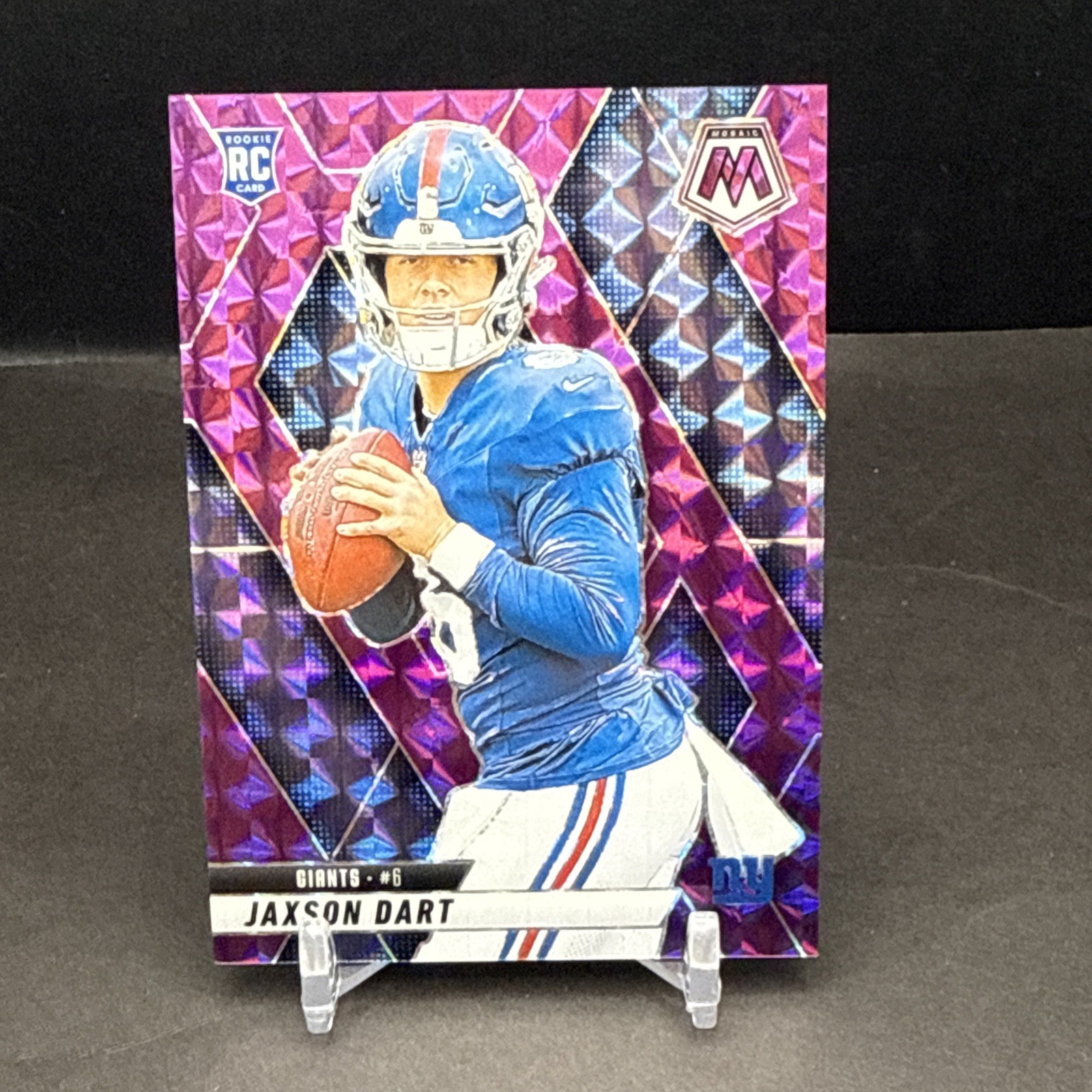 Jaxson Dart 2025 Panini Mosaic RC #362 Purple Prizm SP 42/49 NY Giants DL1
