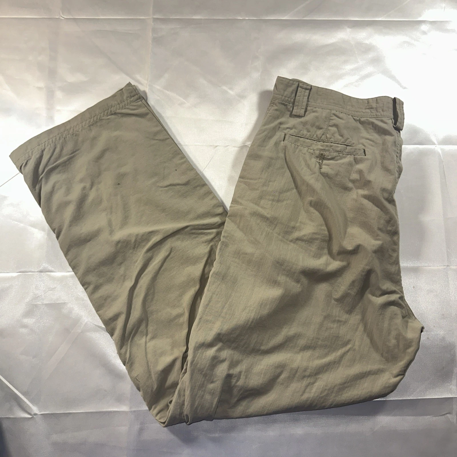 REI Pants Men 34x32 * Khaki Nylon Lightweight Hiking Tech Outdoor Wicking